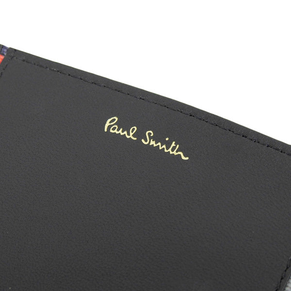 ポールスミス 小物 メンズ レディース カードケース アウトレット レザー ブラックマルチ SWインセットD PSMC0192 PAUL SMITH 母の日　土日祝も毎日発送します