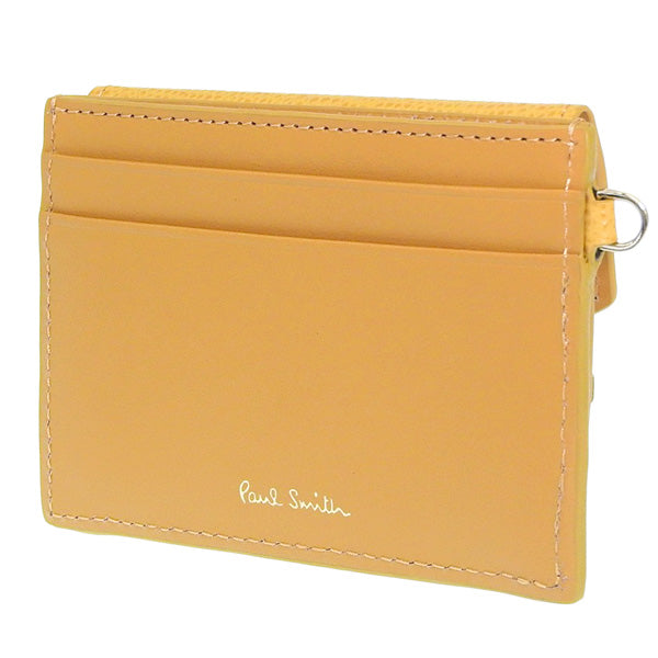 ポールスミス 小物 メンズ レディース カードケース アウトレット レザー イエロー PSMC0223 PAUL SMITH 母の日　土日祝も毎日発送します