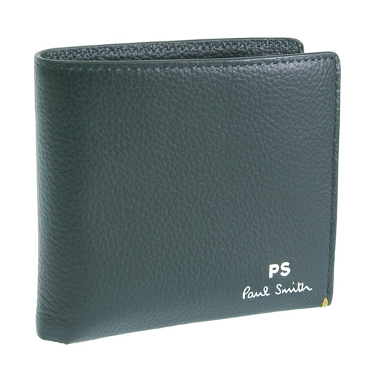 ポールスミス 財布 メンズ 二つ折り財布 アウトレット レザー ダークグリーン PSMSW0316 PAUL SMITH 母の日　土日祝も毎日発送します