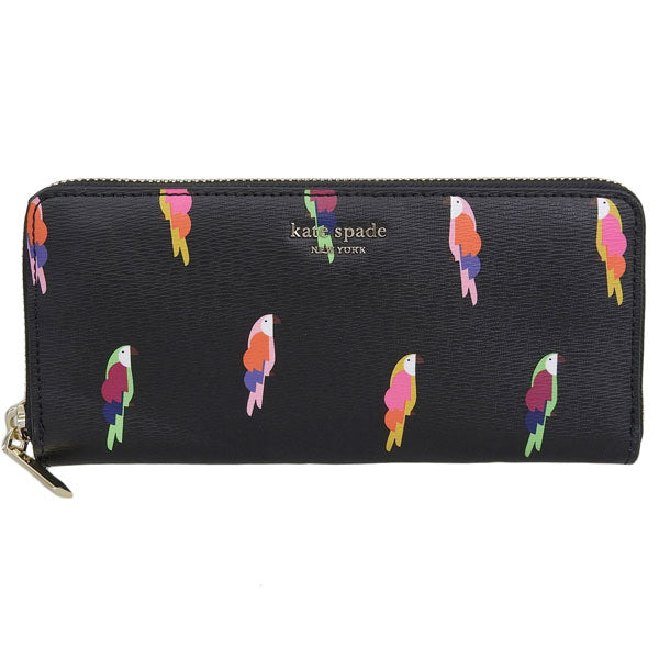 ケイトスペード 財布 レディース 長財布 ブラックマルチ sylvia flock party slim continental wallet PWRU7350-098 KATE SPADE