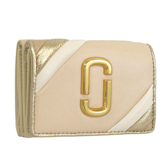 マークジェイコブス MARC JACOBS 三つ折り財布 財布 レザー ベージュマルチ レディース s160l01re21-280　一粒万倍日 母の日　土日祝も毎日発送します
