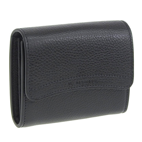 イルビゾンテ IL BISONTE 二つ折り財布 レザー ブラック メンズ レディース ssw005pvx001bk238h 父の日　一粒万倍日 母の日　土日祝も毎日発送します