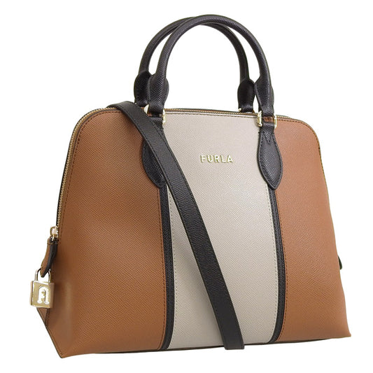 フルラ バッグ レディース ハンドバッグ 2WAYバッグ ショルダーバッグ アウトレット コニャックブラウンマルチ VITTORIA M DOME WB00486BX03361717S FURLA 母の日　土日祝も毎日発送します