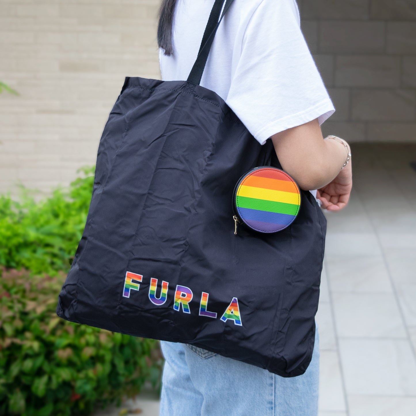 フルラ バッグ レディース ミニショッパー エコバッグ アウトレット ブラックマルチ CALIPSO MINI SHOPPER WB00695BX0959LO100 FURLA 母の日　土日祝も毎日発送します