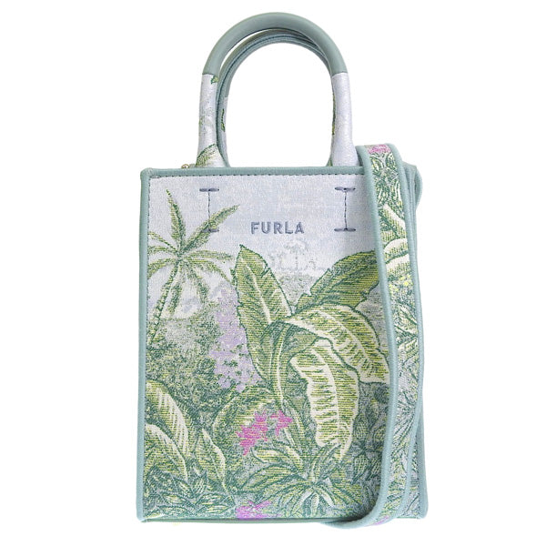 フルラ バッグ レディース 2WAY ショルダーバッグ キャンバス グリーンマルチ FURLA OPPORTUNITY MINI TOTE N/S WB00831BX1645TSV00 FURLA 母の日　土日祝も毎日発送します