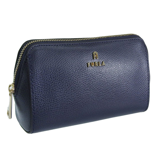 フルラ コスメポーチ 化粧ポーチ レディース アウトレット レザー ネイビー カメリア FURLA CAMELIA-COSMETIC CASE M WE00449ARE0002676S