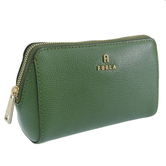 フルラ コスメポーチ 化粧ポーチ レディース アウトレット レザー グリーン カメリア FURLA CAMELIA-COSMETIC CASE M WE00449ARE0002813S
