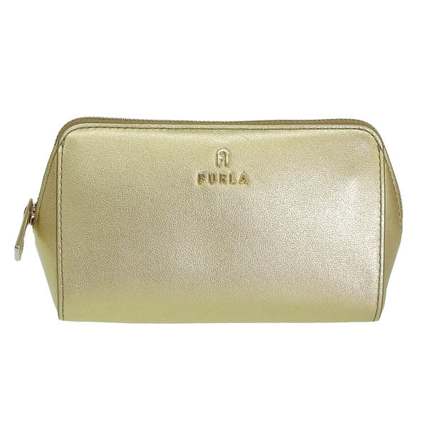 フルラ コスメポーチ 化粧ポーチ レディース アウトレット レザー ゴールド カメリア FURLA CAMELIA-COSMETIC CASE M WE00449BX2658CGD00