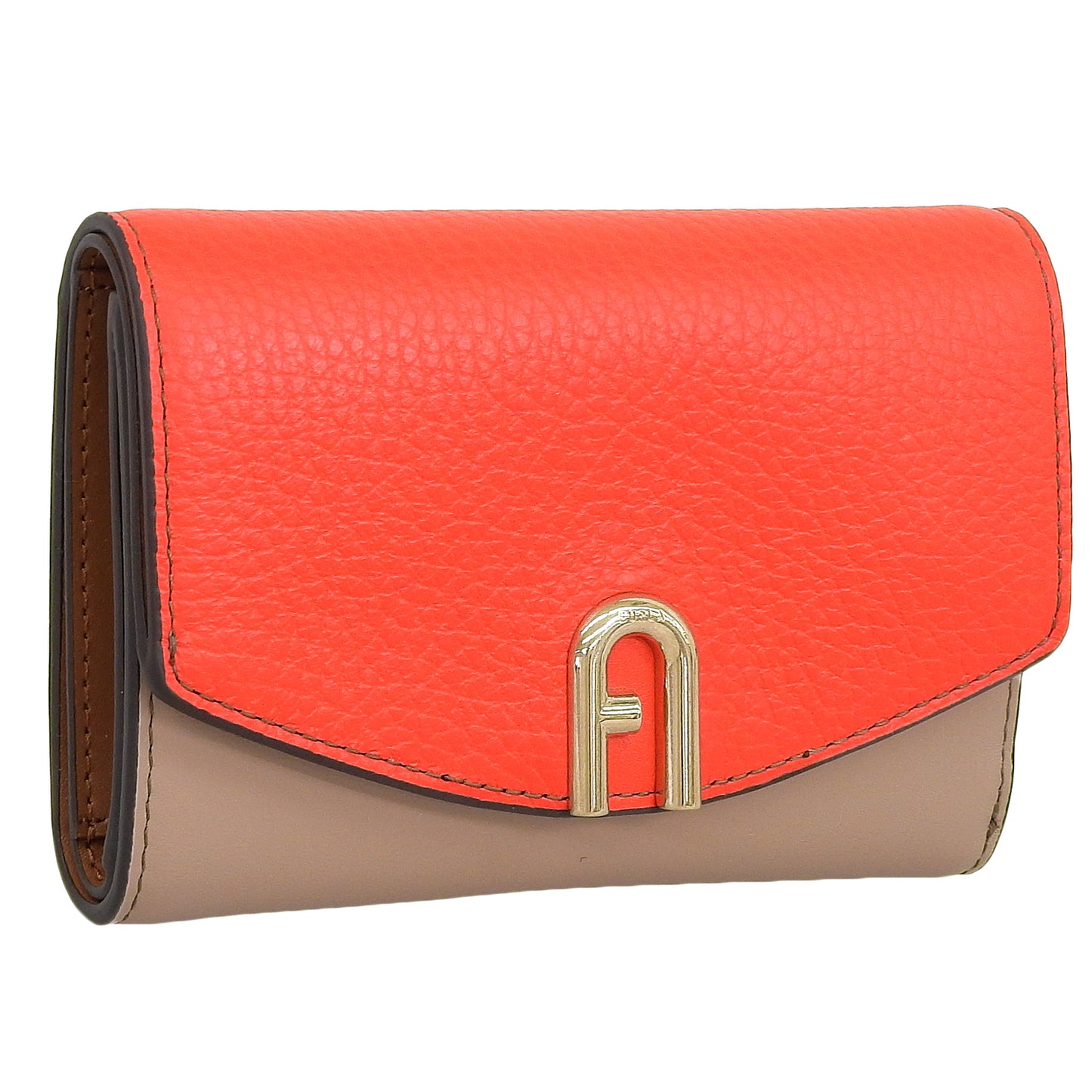 フルラ 財布 レディース 三つ折り財布 アウトレット レザー ベージュ×オレンジ プリムラ FURLA PRIMULA TRIFOLD COMPACT M WALLET WP00217BX00531656S