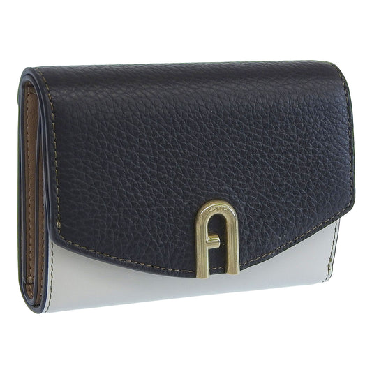 フルラ 財布 レディース 三つ折り財布 アウトレット レザー ホワイト×ブラック プリムラ FURLA PRIMULA M COMPACT WALLET VITELLO ROI WP00217BX00532150S