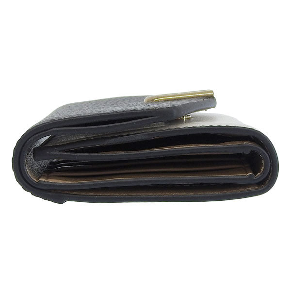 フルラ 財布 レディース 三つ折り財布 アウトレット レザー ホワイト×ブラック プリムラ FURLA PRIMULA M COMPACT WALLET VITELLO ROI WP00217BX00532150S