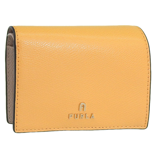 フルラ 財布 レディース 二つ折り財布 レザー イエロー×ベージュ カメリア FURLA CAMELIA S COMPACT WALLET BIFOLD COIN WP00304ARE0003592S