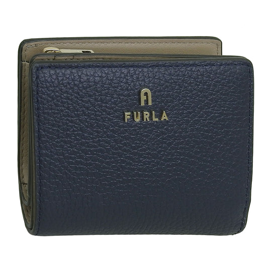 フルラ 財布 レディース 二つ折り財布 アウトレット レザー ブルー×ネイビー カメリア FURLA CAMELIA S COMPACT WALLET WP00307HSC0002725S