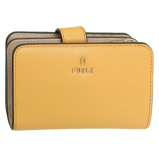 フルラ 財布 レディース 二つ折り財布 レザー イエロー×ベージュ カメリア FURLA CAMELIA M COMPACT WALLET WP00314ARE0003592S