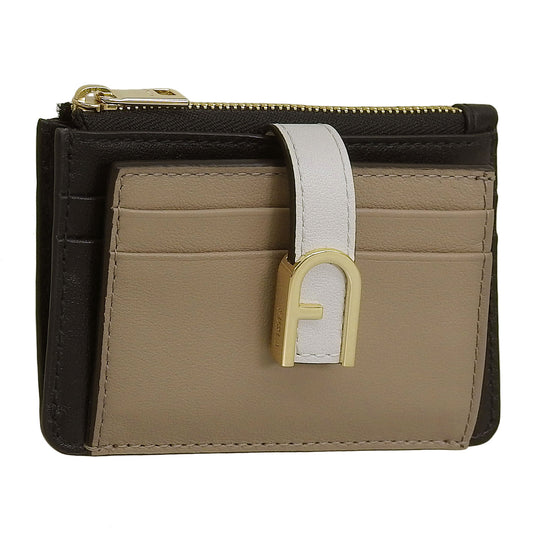 フルラ カードケース レディース パスケース 定期入れ コインケース 小銭入れ レザー ベージュ×ブラック フロー FLOW M CARD CASE WP00403BX27252031S FURLA