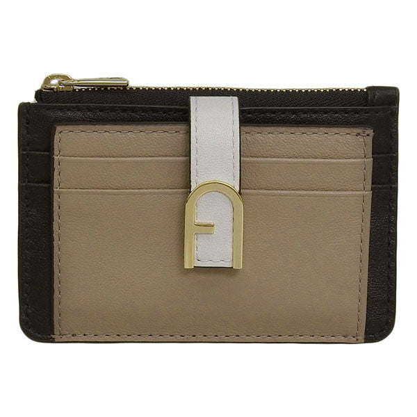 フルラ カードケース レディース パスケース 定期入れ コインケース 小銭入れ レザー ベージュ×ブラック フロー FLOW M CARD CASE WP00403BX27252031S FURLA